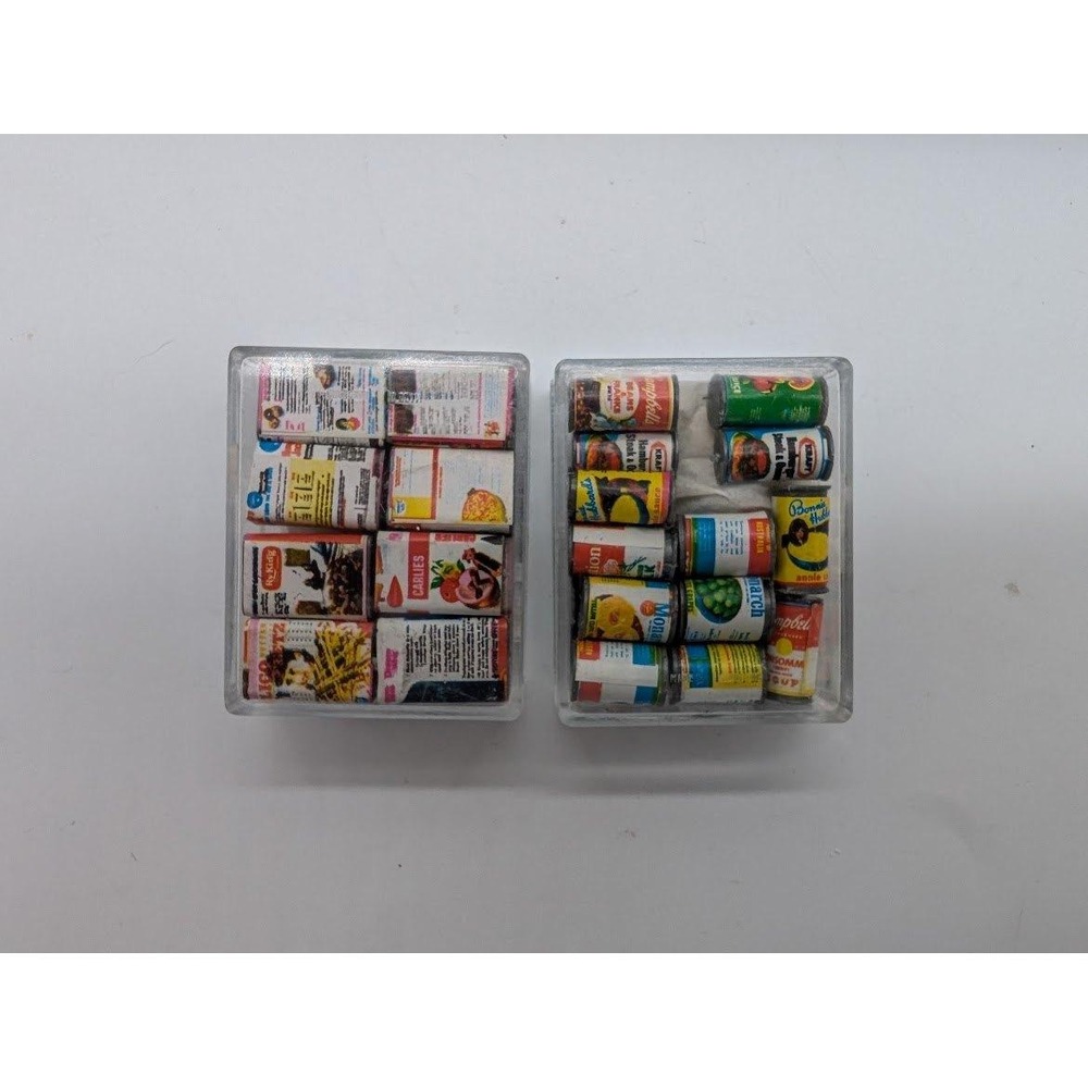 Vintage Shackman Miniature Pantry Foods‎ 2 Lot 48 Pieces Kitchen Groceries NEW